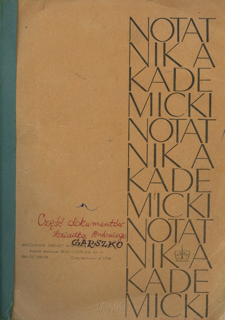 KKE 5904-1.jpg - (litewski) Fot i Dok. Zeszyt będący zbiorem fotografii i dokumentów po Benedykcie Graszko oraz rodzinie Graszko, Duszniki Zdrój, Kłodzko, Giżycko, Grodno, Moskwa, Warszawa, Wilno, Pełczyca, 1914/1976 r.